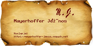 Mayerhoffer János névjegykártya
