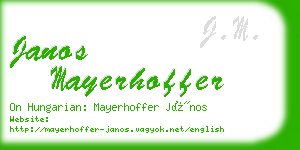 janos mayerhoffer business card